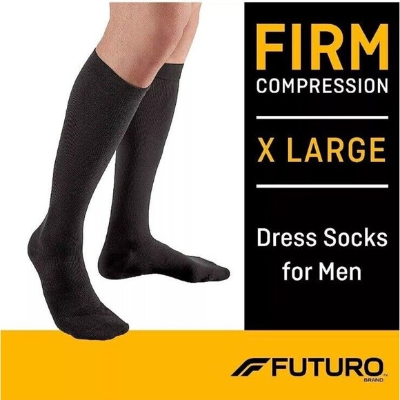 3M Futuro Dress Socks Men Size XL Compression 20-30 mmHg Travel Circulation - Picture 3 of 6